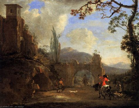 Artwork Replica Landscape With Ruins And Hunting Party By Jan