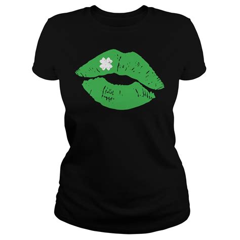 Green Lipstick Shamrock Kiss Shirt Hoodie Sweater Longsleeve T Shirt