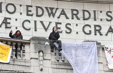 Anti Fascist And Housing Protesters Scale Admiralty Arch Daily Mail