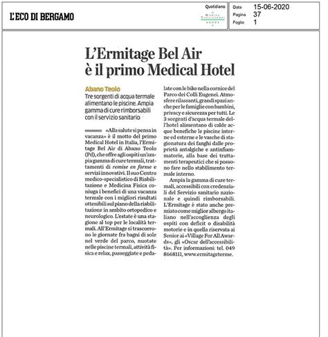 L Ermitage Bel Air Il Primo Medical Hotel Ermitage Bel Air