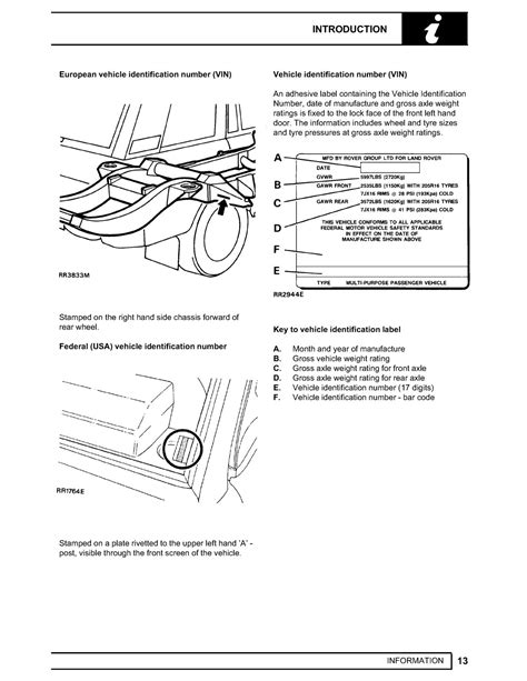 I Have A Land Rover Discovery 2 1999 I Need To Locate The Vin Number On The Chassis As The