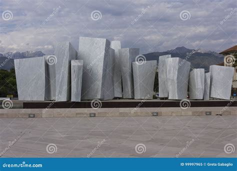 White Carrara Marble Quarry In The Apuan Alps A Mountain Peak N