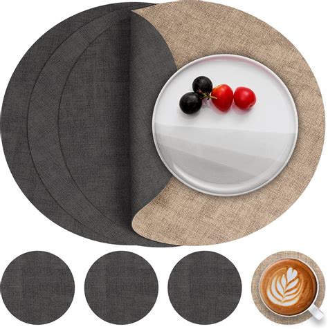 Sets De 4 Table Lavable Rond Set Couverts De Table Cuir Napperons