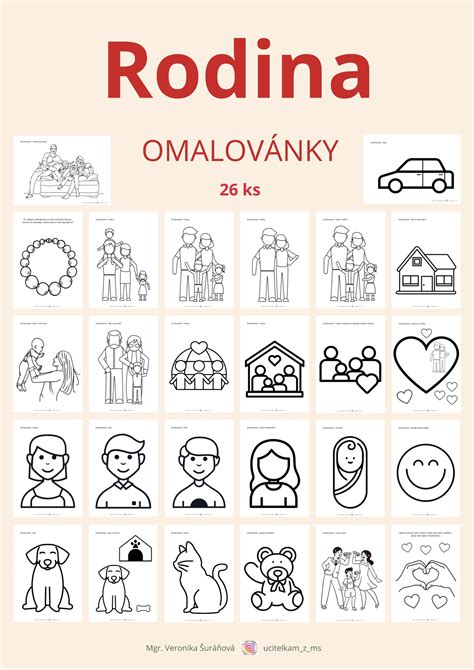 RODINA - SADA 4 v 1 (=111 stran): PL a DALŠÍ AKTIVITY + OMALOVÁNKY
