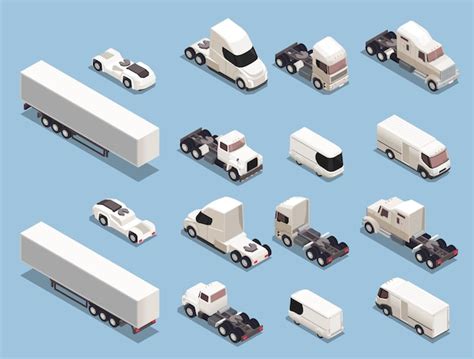 Premium Vector Auto Transport Freight Commercial Vehicles Isometric