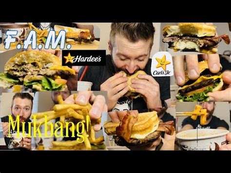 F A M Muckbang Hardees Carls Jr Frisco Angus Thickburger Cali