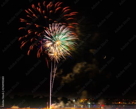 Beautiful 4th of July Fireworks Expolding in the Night Sky Stock Photo ...