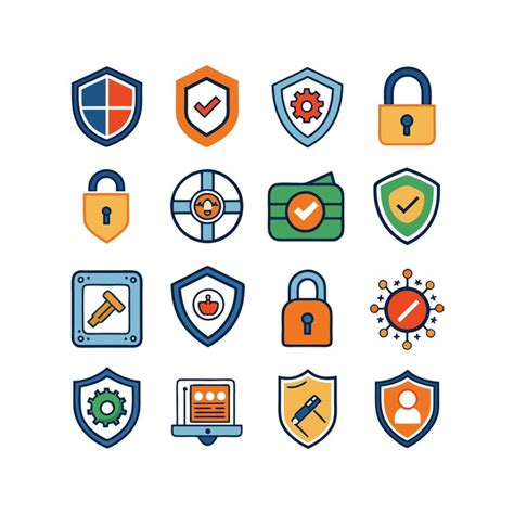 Premium Vector Security Icon Set Collection Vector Illustration