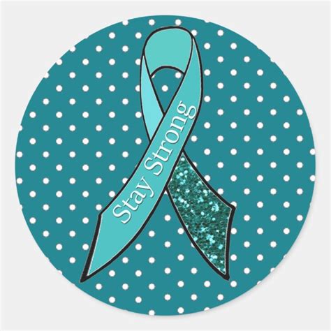 Ovarian Cancer Awareness Ribbon sticker teal | Zazzle.com