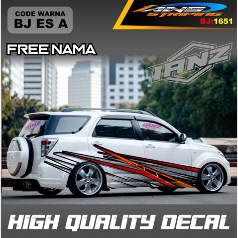 Jual STIKER MOBIL TERIOS VARIASI STICKER DECAL MOBIL AVANZA XENIA