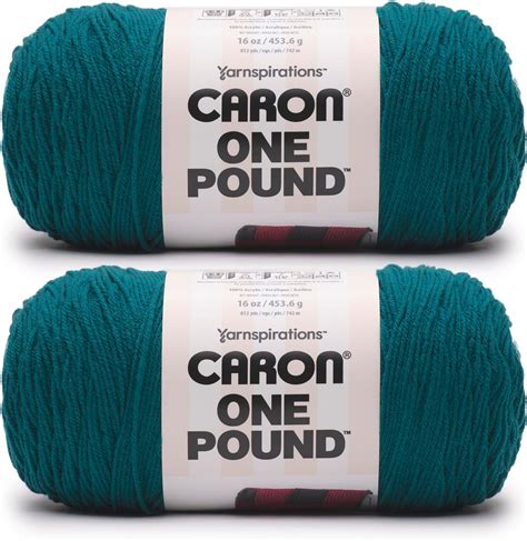 Caron One Pound Deep Sea Teal Yarn 2 Pack Of 16oz4536g Acrylic