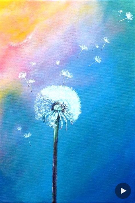 Dandelion Acrylic Painting Tutorial Easy Dandelion Painting For