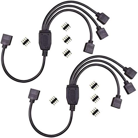 سعر RGBZONE 2 Pack Black 4 Pins LED Splitter Cable Strip Connector 3