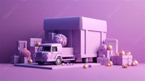 3d Rendered Illustration A Truck Carrying A Large T Box For Delivery