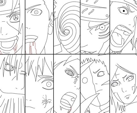 Akatsuki Members By Fabiansm Dibujos De Naruto Faciles Naruto Para