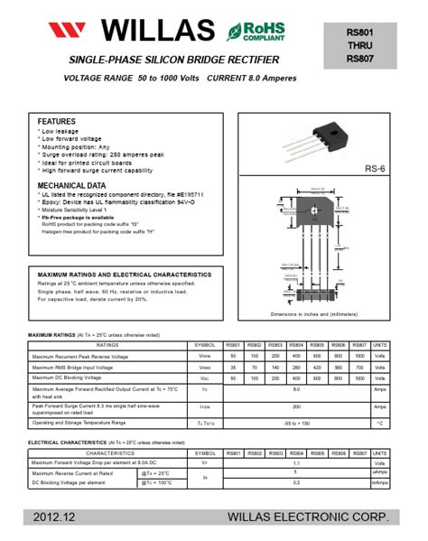 Rs Rectifier Datasheet Distributor Stock And Price