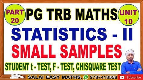 Pg Trb Maths Unit Statistics Ii Part Small Samples T