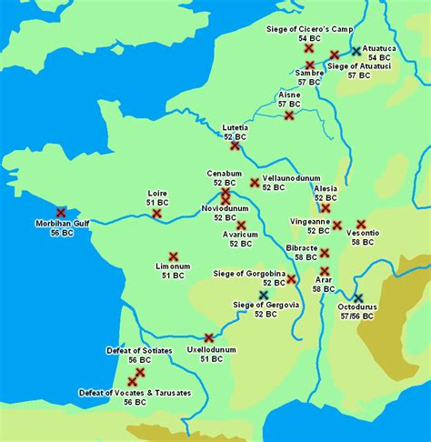 Battles and Sieges of the Gallic War (58-51 B.C)