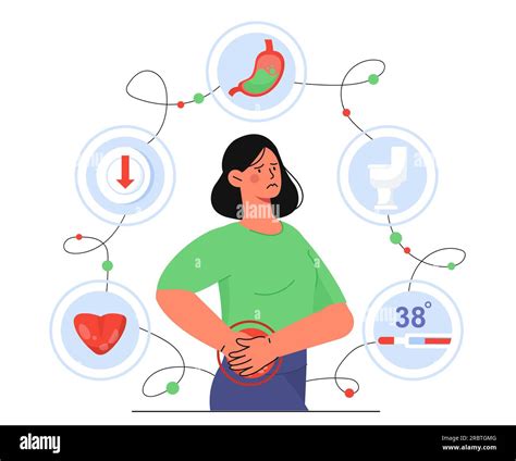 Woman With Appendicitis Symptoms Concept Stock Vector Image Art Alamy