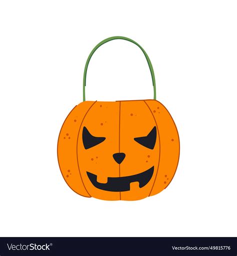 Candy halloween bucket cartoon Royalty Free Vector Image