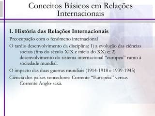 Quem Se Forma Em Relações Internacionais É O Que - Conceitos básicos em relações internacionais | PPT