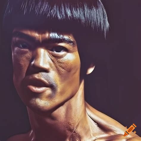 Closeup Portrait Of Bruce Lee With Extravagant Attitude On Craiyon