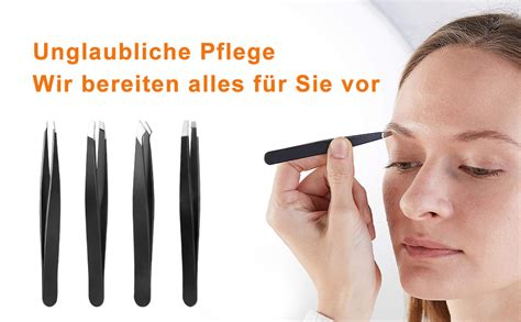 Tinabless Pinzetten Set 8 profi Edelstahl Schönheitswerkzeug für Frauen