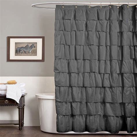 Gray ruffle shower curtain : Furniture Ideas | DeltaAngelGroup