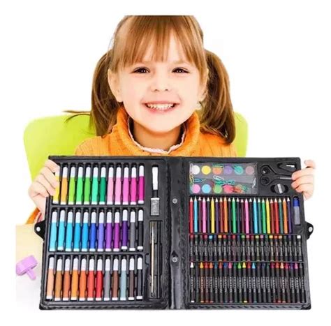 Set De Arte Ni Os Colores Plumones Crayolas Acuarelas Pzs Mercadolibre