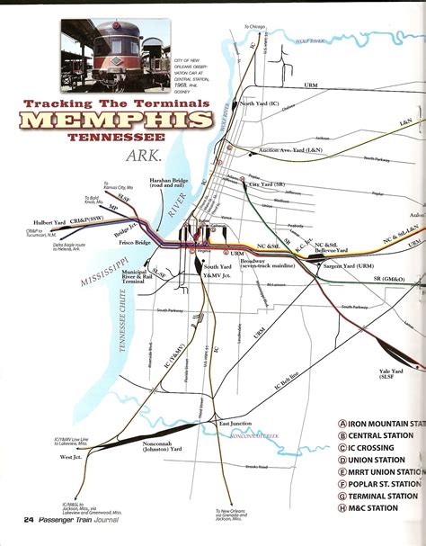Memphis Rail Map Railway Tracks And Stations In The City Of Memphis,