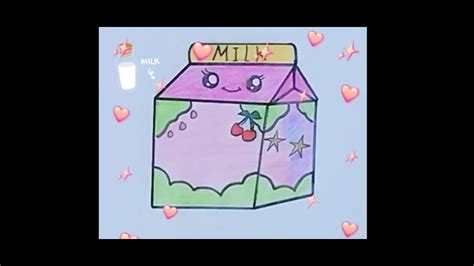 رسم علبة حليب بالكرز للأطفال Milk Box Drawing And Coloring رسم