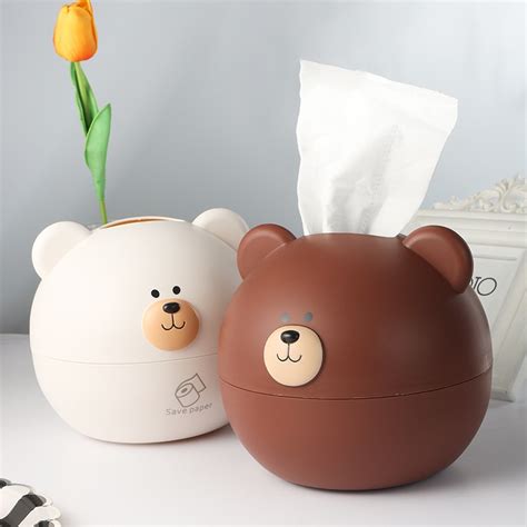 Ready Stock Japan Kotak Tisu Reka Bulat Beruang Nordic Tissue Box Round