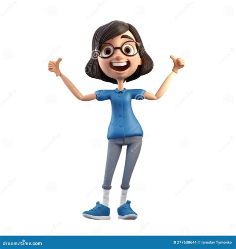 3d Icon Cute Young Smiling Happy Winning Woman People Jumping