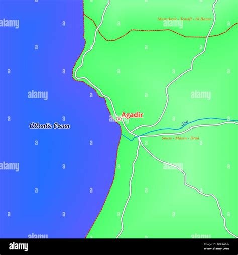 Map of Agadir City in Morocco Stock Photo - Alamy