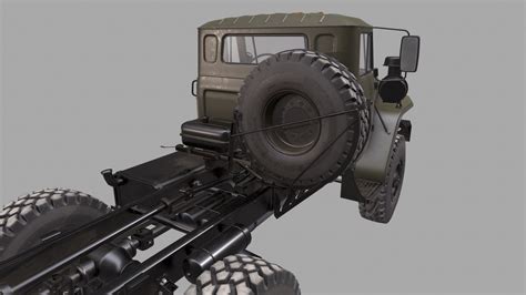 Russian Military Truck Ural D Model Blend Free D