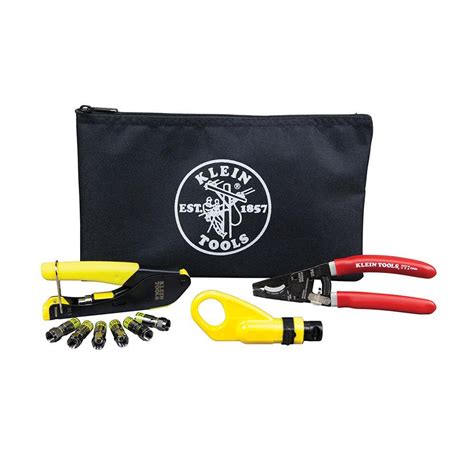 Klein Tools Coax Cable Installation Tool Set With Zipper Pouch Vdv