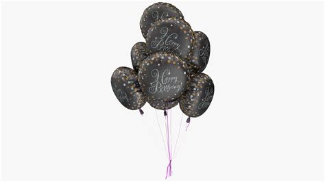 Happy Birthday Balloons Black 3D Model $29 - .3ds .blend .c4d .fbx .max ...