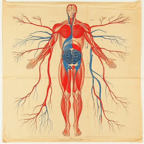 An educational diagram of the human bodys circulatory pathways