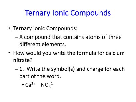 Ternary Ionic Compound List