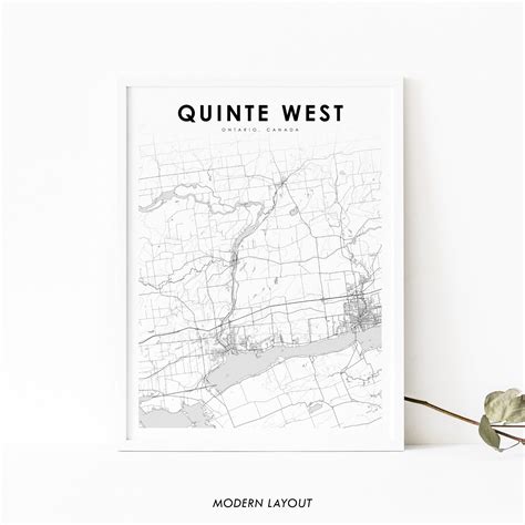 Quinte West Ontario Map Print ON Canada Map Art Poster | Etsy