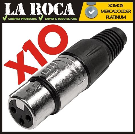 Pack Conector Xlr Canon Hembra Para Cable Pines Cuotas Roca Sound