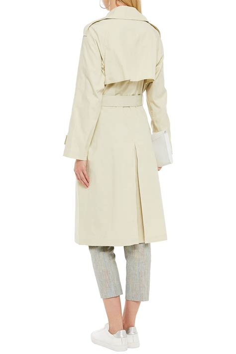 Sage Green Cotton And Silk Blend Twill Trench Coat Sale Up To 70 Off The Outnet Theory