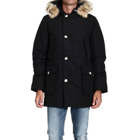 Woolrich Down Jacket Artic Parka Nylon With Fur Hood In Black For Men Lyst