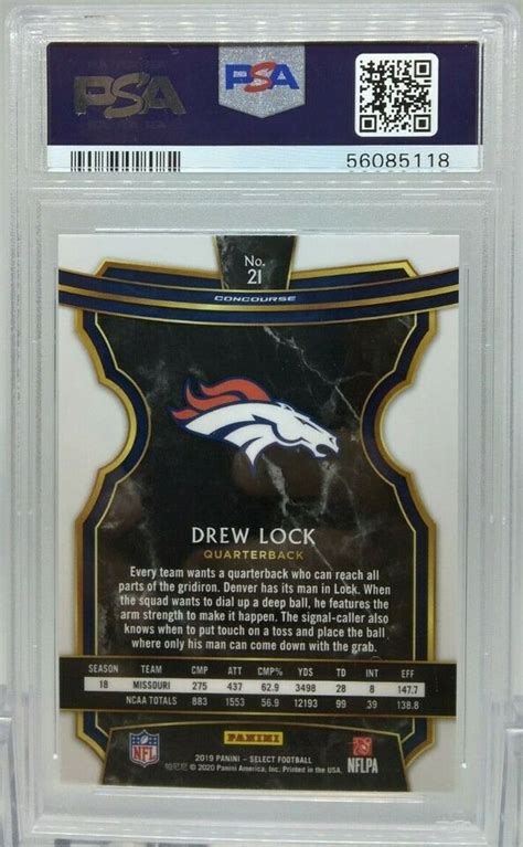 Drew Lock Panini Select Concourse Rookie Psa Gem Mint