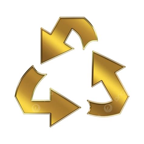 Recycle Arrows Clipart Vector Golden Triangular Recycle Arrows Png