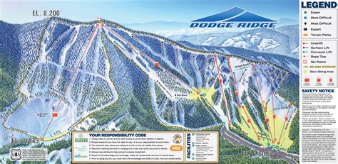 Dodge Ridge Trail Map | OnTheSnow