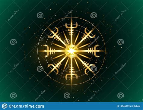 Green Runic Magic Symbols Wallpaper Vector Illustration | CartoonDealer ...