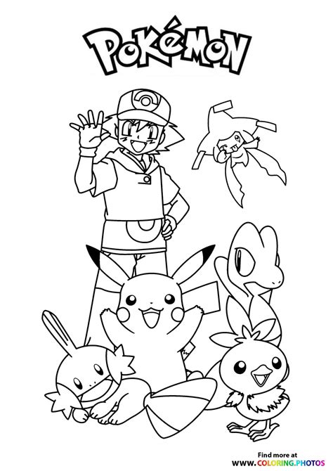 Pokemon Coloring Pages Pikachu And Ash