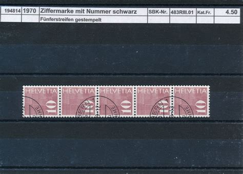 1970 Rollenmarken Ziffer 5er Streifen Mit Schwarzer Numm Kaufen