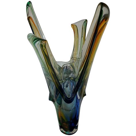 Contemporary Modern Memphis Abstract Art Glass Sculpture Signed Laurel Fyfe For Sale At 1stdibs